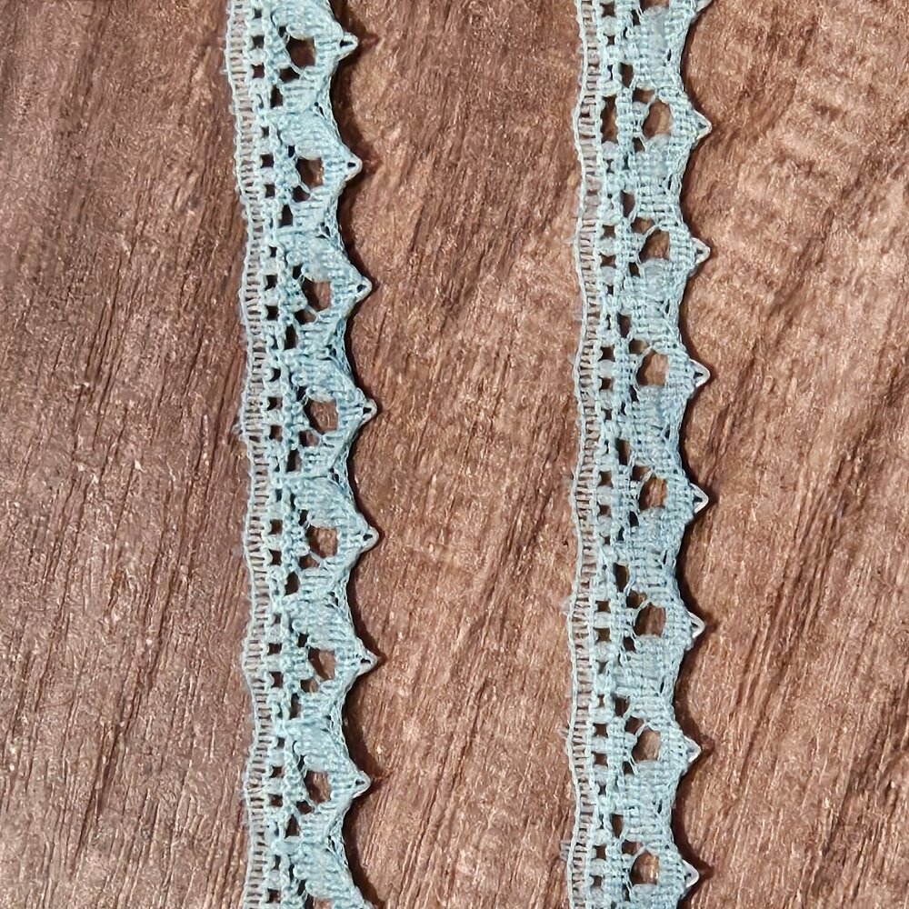 Aqua Blue/Green Scalloped Raschel Lace Edging Trim - 5/16" x 6 Yards